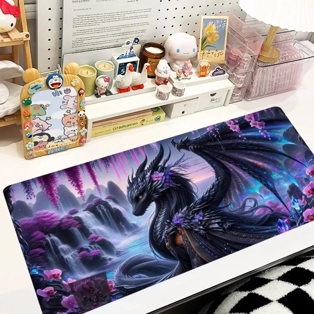Mousepad Fantasy Dark Dragon Magical Scene Art For Games Office Desktop Bedroom Learning Mat