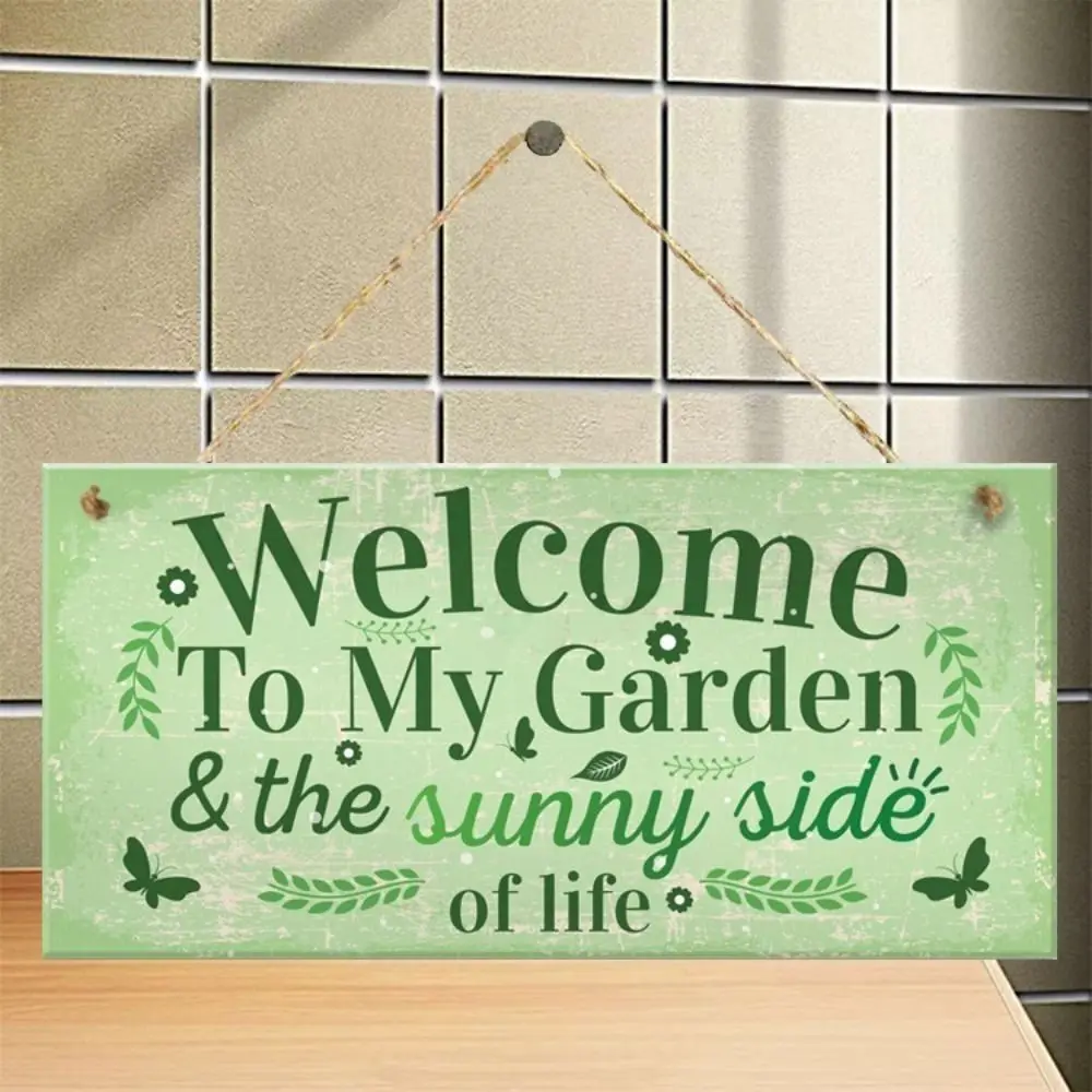 Creative Wooden Garden Wooden Sign Handmade Wall Hanging Welcome To My Garden Sign Funny Letter Printed Door Hanging Decor Home