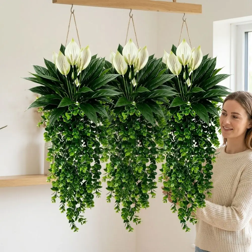 Realistic Artificial Eucalyptus Hanging Plant Simulated Anti-fade Fake Ivy Trailing Plant Long Lasting Texture Real Touch