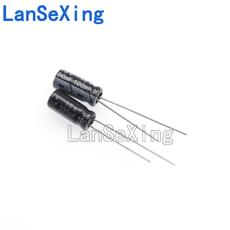 Electrolytic capacitor 16V/100uF, volume 5 * 7mm, inline aluminum electrolytic capacitor 5 * 11mm