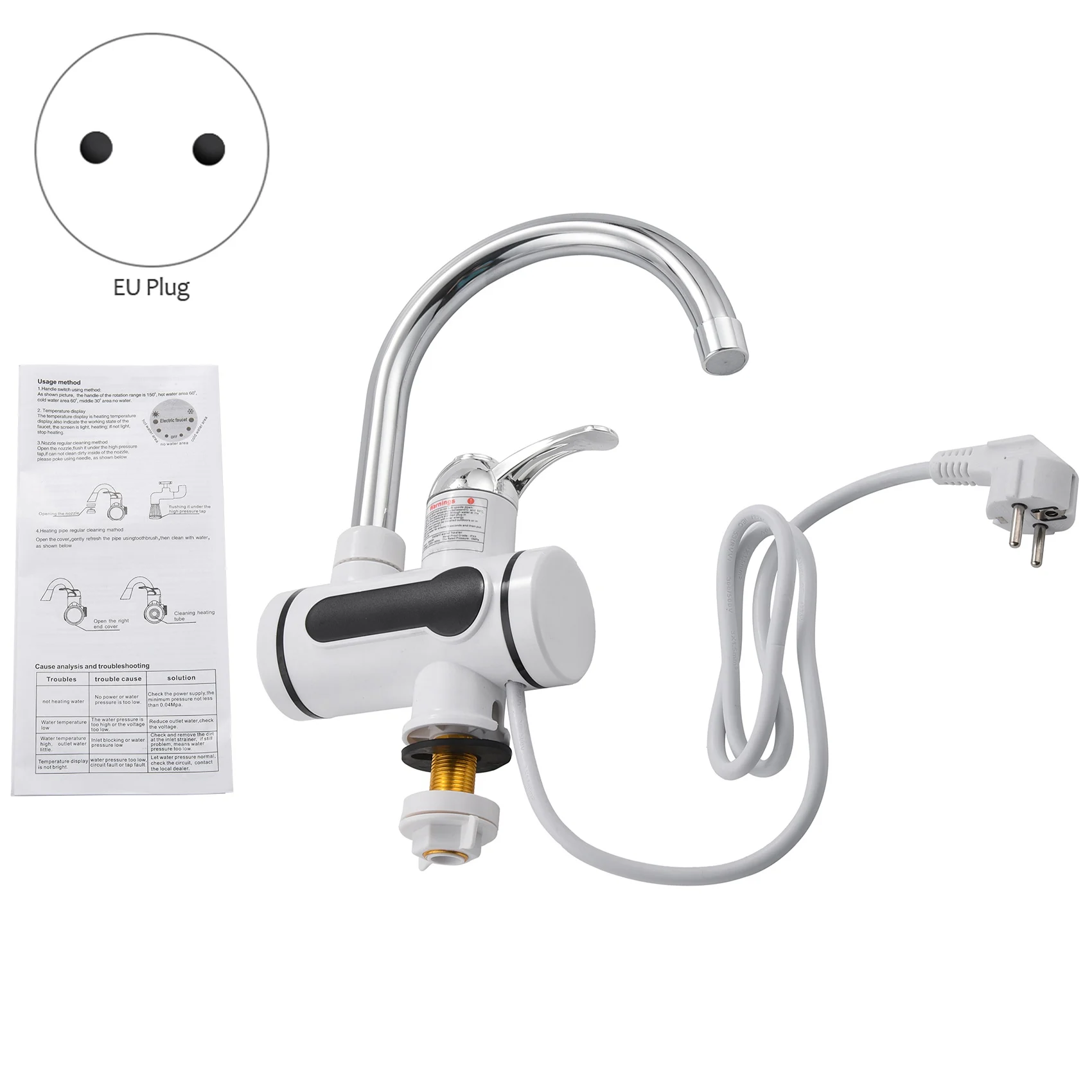 

ABLG Electric Kitchen Water Heater Tap Instant Hot Water Faucet Heater Cold Heating Faucet Tankless Instantaneous Water Heater E