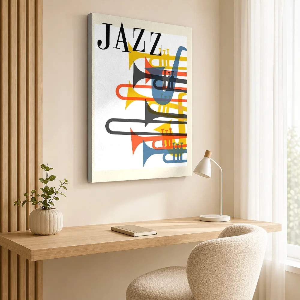 Jazz Music Canvas Print Poster Personalized Photo Retro Music Canvas Wall Art for Bedroom Decor Collectible Ready to Hang Gift