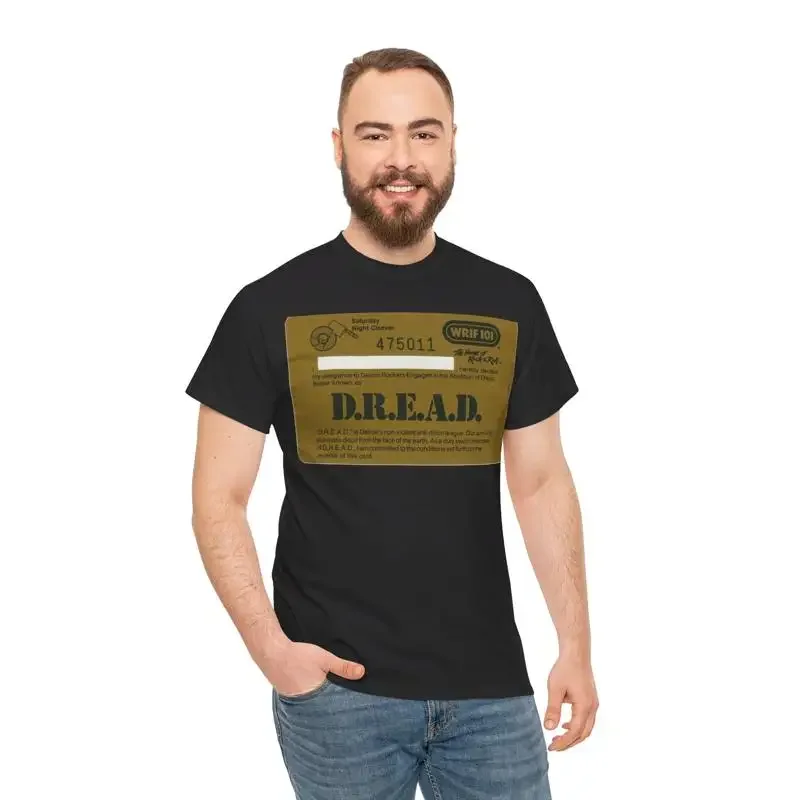 DREAD Card from WRIF Late 70s 2 sided special unisex Short Sleeve Tee