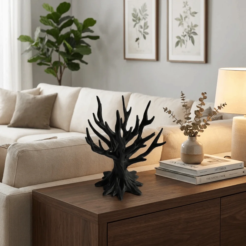 Retro Tree Shaped Jewelry Display Stand Branch-Shaped Standing Earring Display Stand Plastic Tree Ornaments Boutique Display