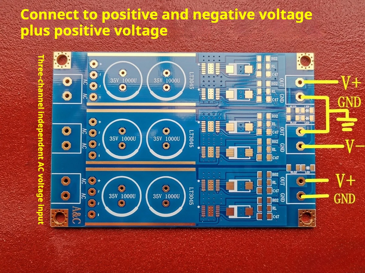 Fuente de alimentación estabilizada lineal de bajo ruido LT3045 paralela dual independiente de 3 canales para instrumento de precisión frontal PolishDAC
