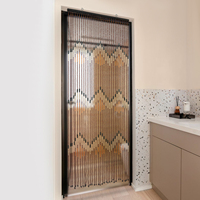 Door Beaded Curtain, Bamboo Wood Beaded Curtain, Doorway Bead String Curtain