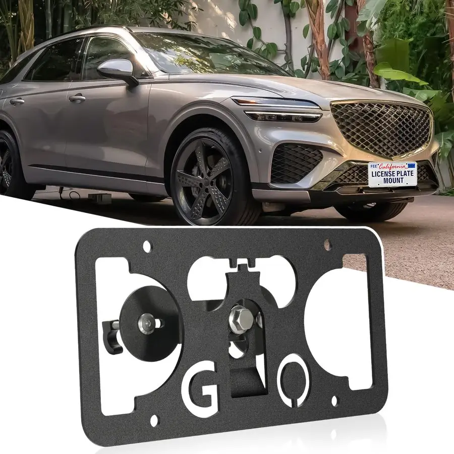

Drill Front Bumper License Plate Mount Compatible with Genesis GV70 20222024 Front Grille License Plate Mounting Bracket Holder