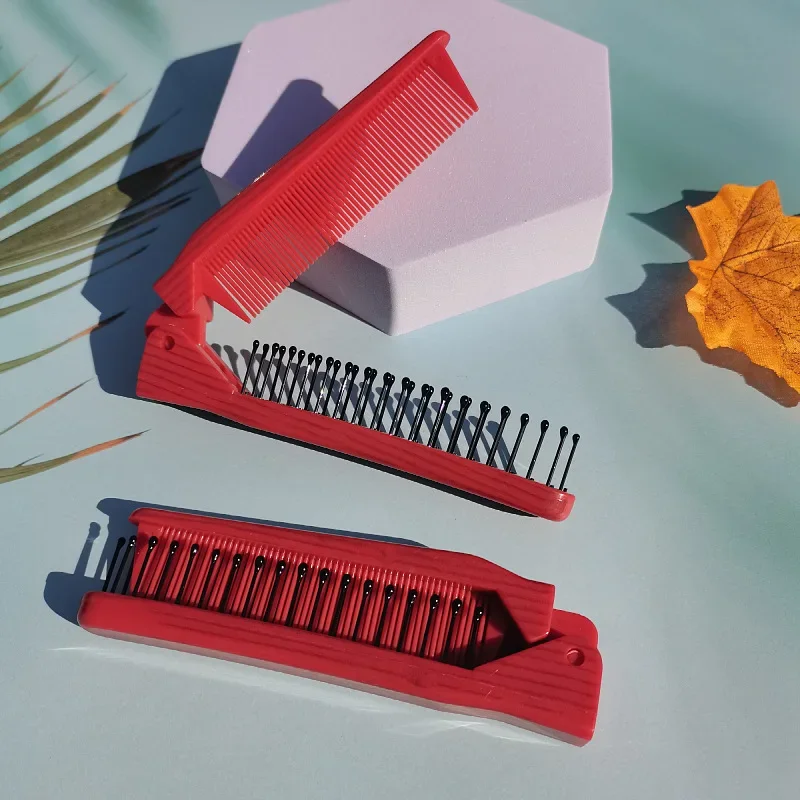مشط صغير قابل للطي أدوات تصفيف الشعر المحمولة البلاستيك الفتيات أداة تجديل الشعر تدليك فروة الرأس مشط السفر تصفيف فرش الملحقات