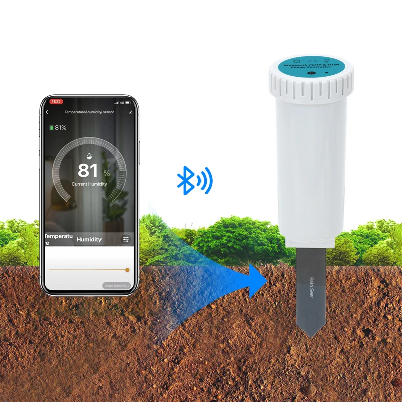 RainSeer Tuya Bluetooth Soil temperature and Humidity Sensor Irrigation timer Gateway Wireless Remote Control