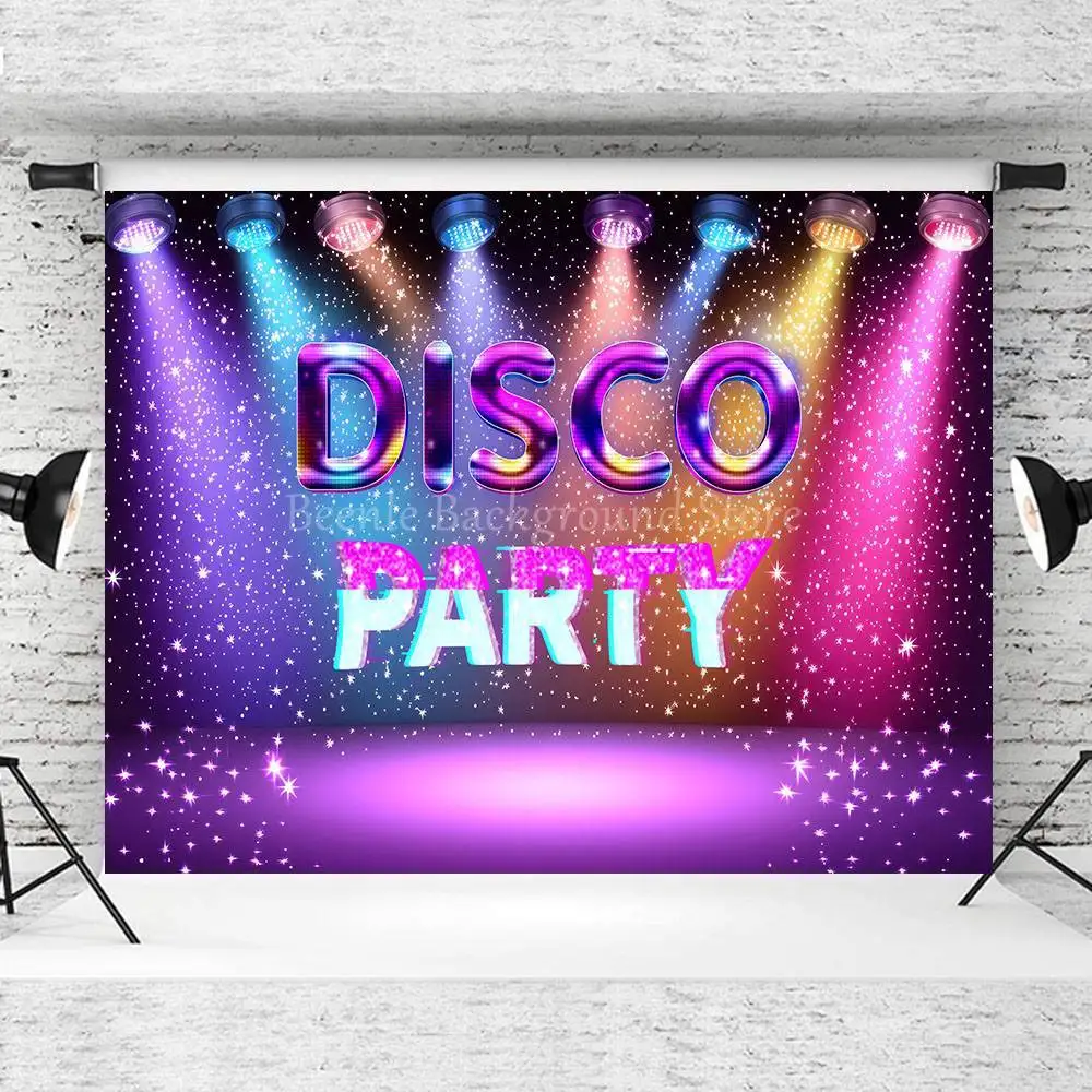 Beenle 70s 80s 90s Disco Party Backdrop Retro Disco Birthday Photo Booth Background Birthday Party Banner Photography Props