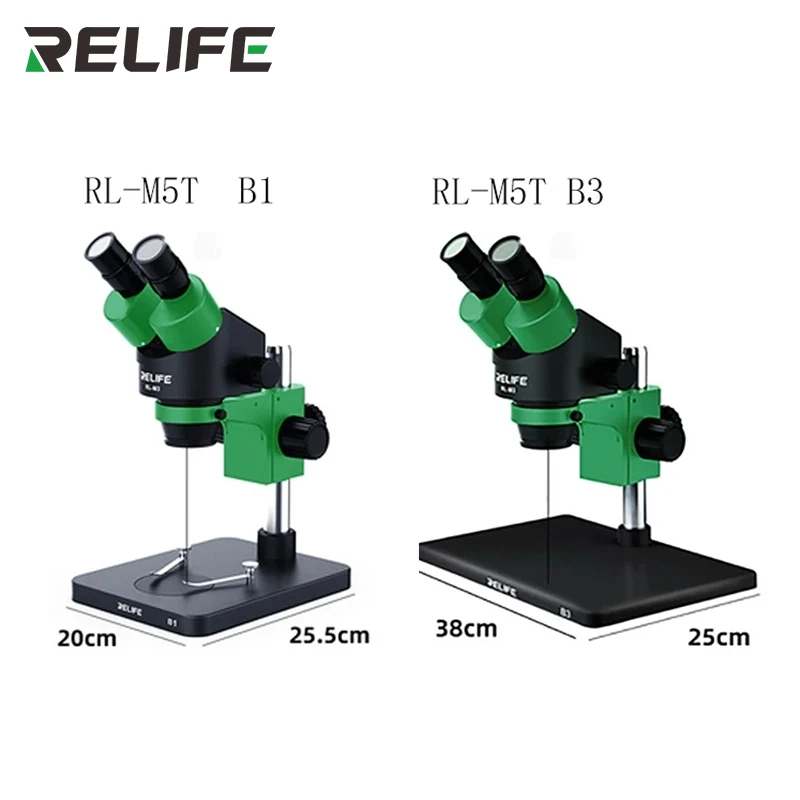 RELIFE RL-M5T 7-50x Continuous Zoom Trinocular Microscope for Mobile Phone Motherboard Pcb Welding, Jewelry Identification