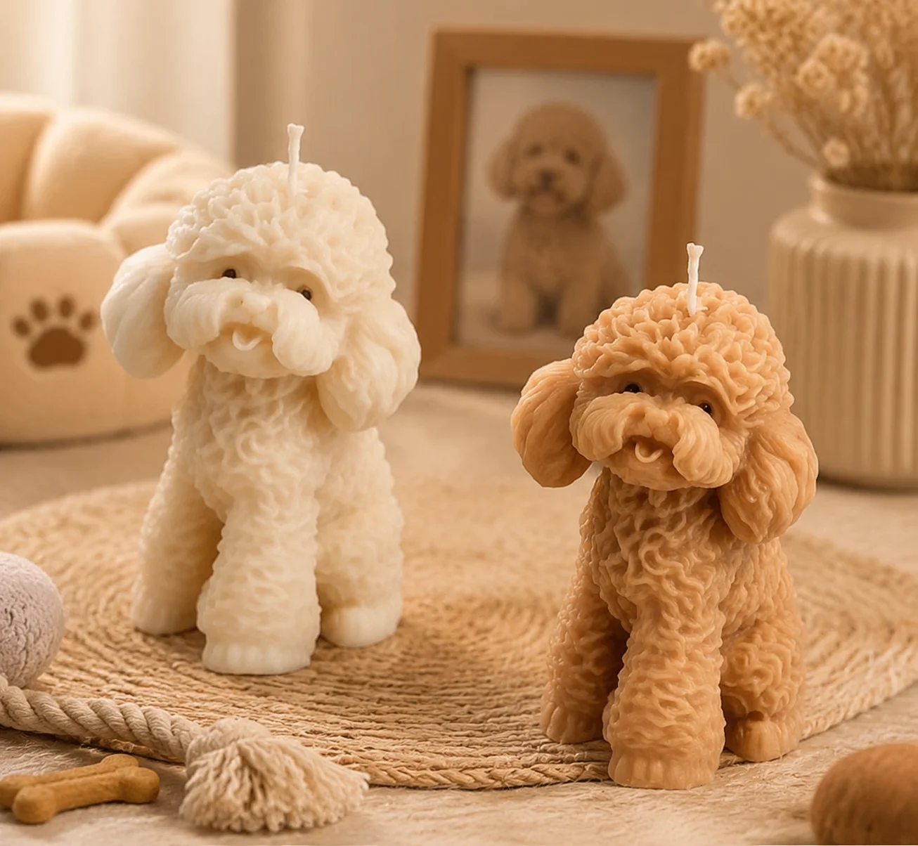 Teddy Dog Silicone Gypsum Moulds Cute Dog Animal Poodle Shape Resin Cartoon Puppy Candle Making Tools Candle Making Supplies