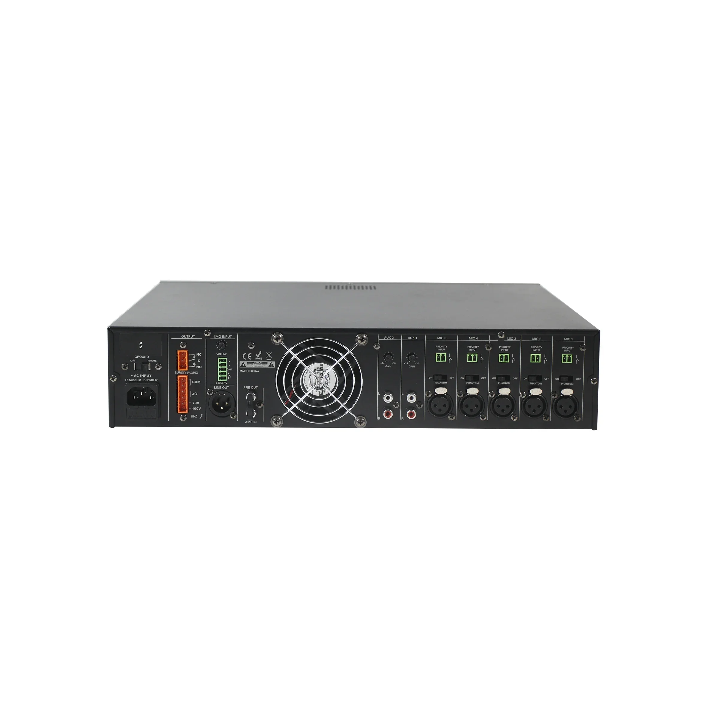 Amplificador Mezclador Multifuncional Comercial T de 120W con Amplificador de Sonido Profesional PA
