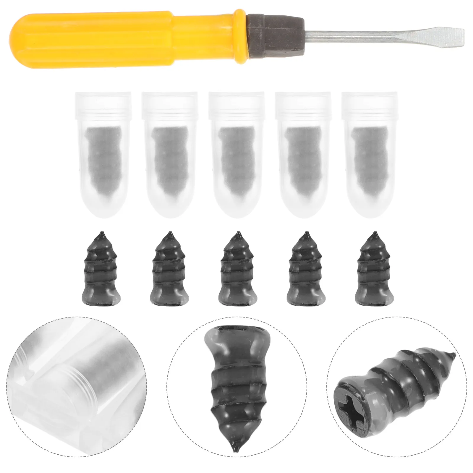 

Tire Repair Nails Kit Plug Large Repairing Screw Rubber Tool Plugs Heavy Duty Car Tires