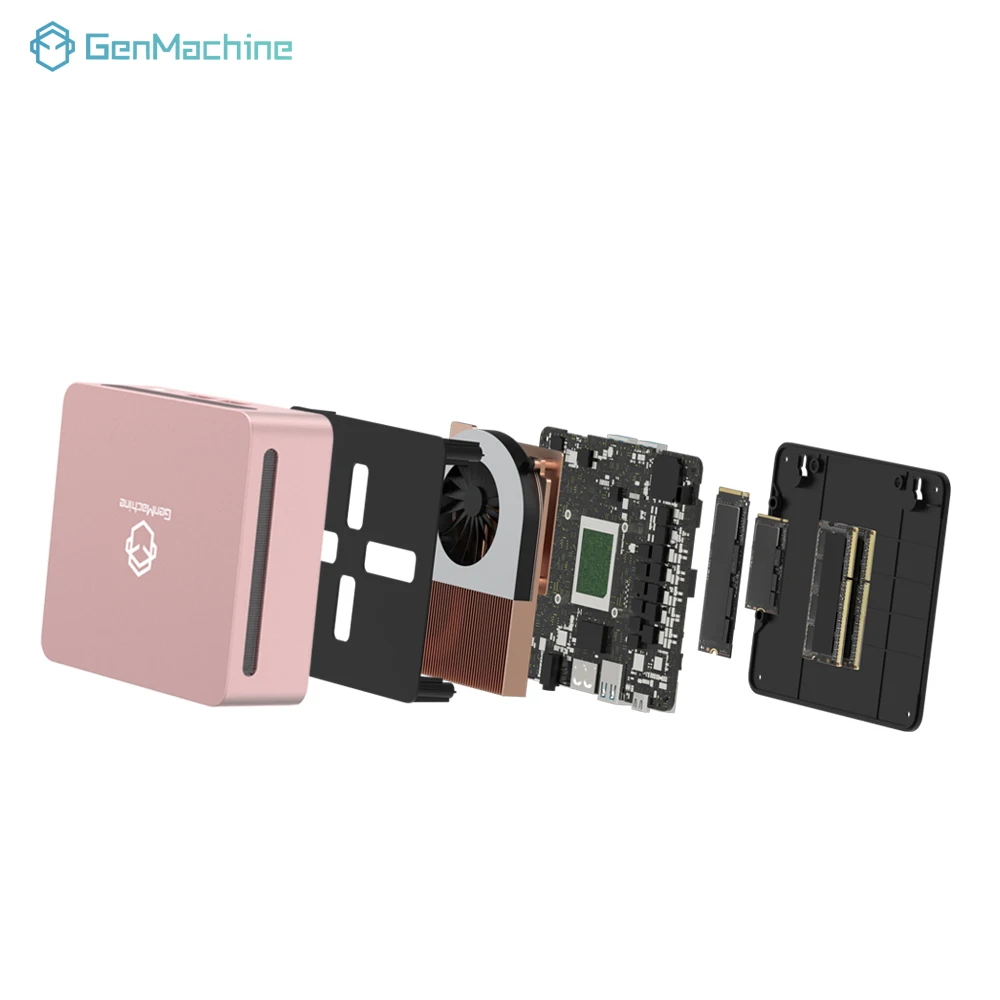 GenMachine كمبيوتر صغير AMD R9 5900HX Windows 11 Ryzen 4.6 جيجا هرتز DDR4 32 جيجا بايت DDR4 1 تيرا بايت PCIe 3.0 Wifi6 ألعاب كمبيوتر ألعاب ذاتي الصنع