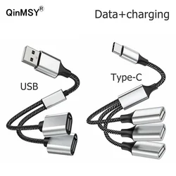 1 maschio a 2 3 femmina presa USB C Type-C OTG Extension Line Y Splitter Plug cavo di ricarica dati adattatore di alimentazione convertitore Splitter