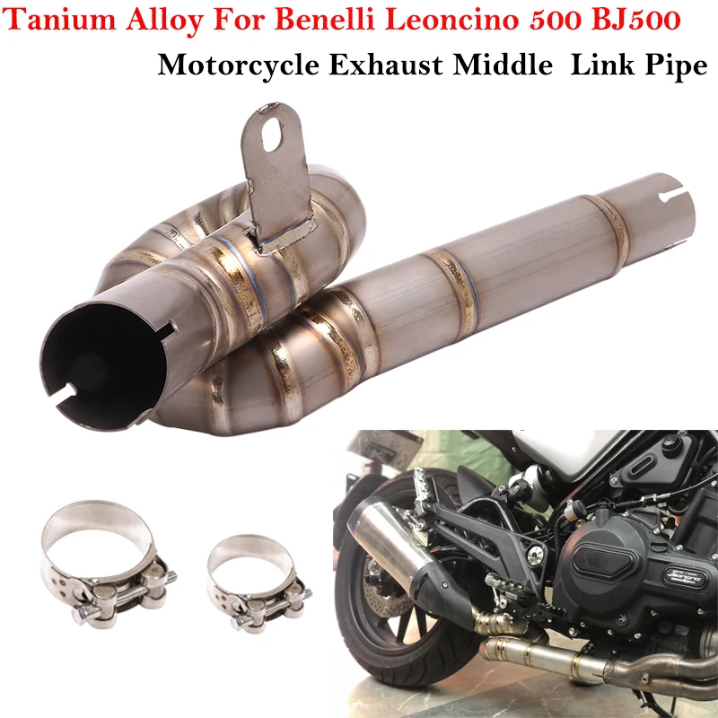 Slip On For Benelli Leoncino 500 BJ500 Motorcycle Exhaust Escape Muffler System Modify Titanium Alloy Middle Link Pipe