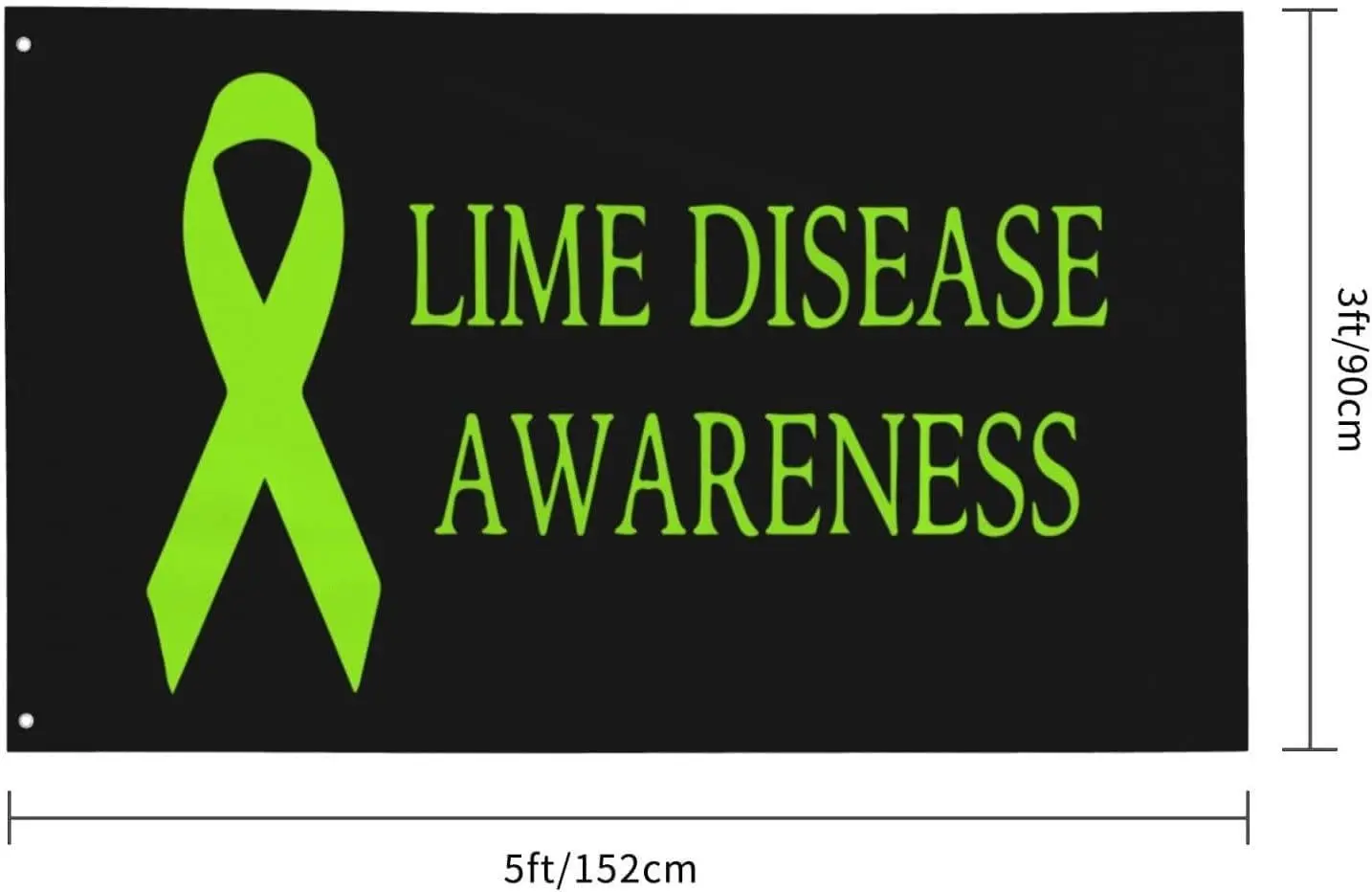 Flagnshow 100% Polyester Lime Disease Awareness Flag