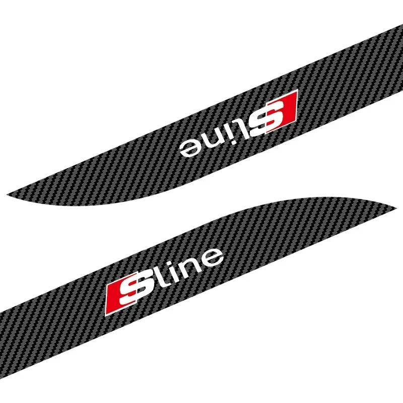 2 قطعة باب السيارة الجانب تنورة جسم السيارة ملصق مائي ألياف الكربون الفن ملصقات لأودي Sline A1 A3 A4 A5 A6 A7 A8 B5 B6 B7 B8 C5 C6 C7 D2 D3