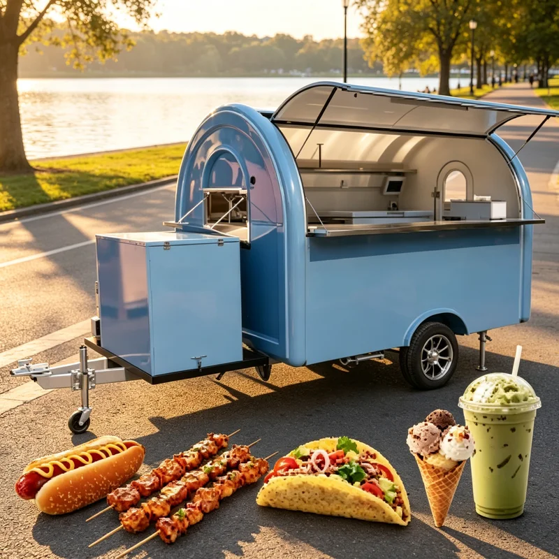 Customizable Mobile Food Truck Expandable Design Drink Beverage Smoothie Falafel Pie Mini Trailer