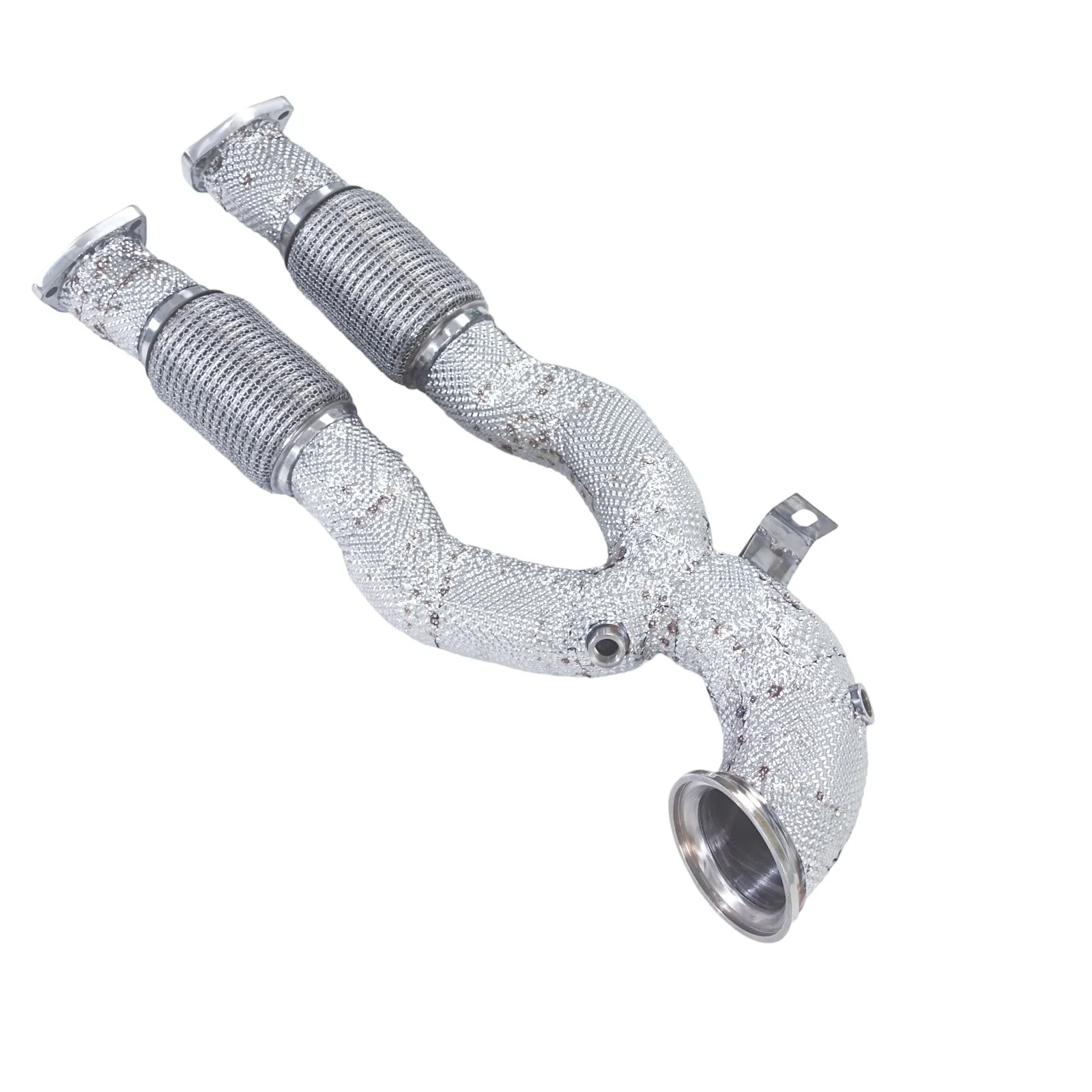 Downpipe tanpa katalis GFC untuk Audi RS3 2.5T 2018, Tanpa pipa katalitik. Downpipe mobil terbuat dari baja tahan karat 304