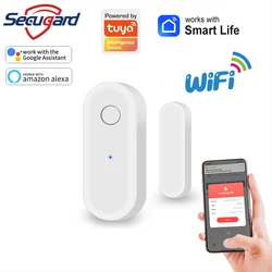 Tuya WiFi Door Sensor Smart Life APP Notification Door Window Open / Closed Detector Home Security Alarm Support Alexa Google