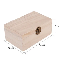 1PC Wooden Boxes With Lid Square Hinged Jewellery Craft Storage Box For Home Decoration DIY Hand-Made Mother's Day