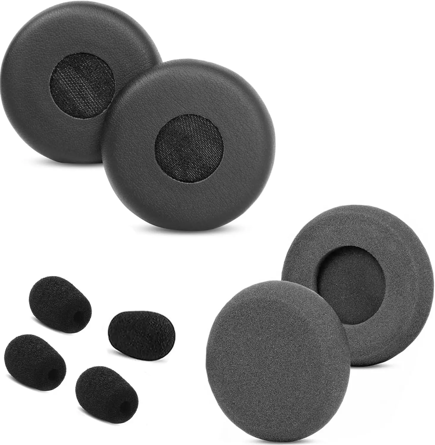 Almohadillas de Repuesto Evolve 65 para Auriculares Jabra Evolve 65 (65UC/65MS), 20 (20SE/20UC/20MS), 30 (US/II), 40 (UC/MS) - Kit de Almohadillas