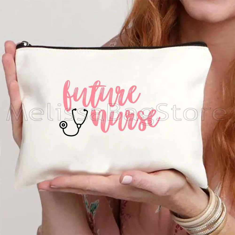 Cute Medical Nurse Gifts Scrub Stethoscope Nursing Funny Anatomy Ambulance Organ Heart Storage Cosmetic Bag Makeup Case Pouch