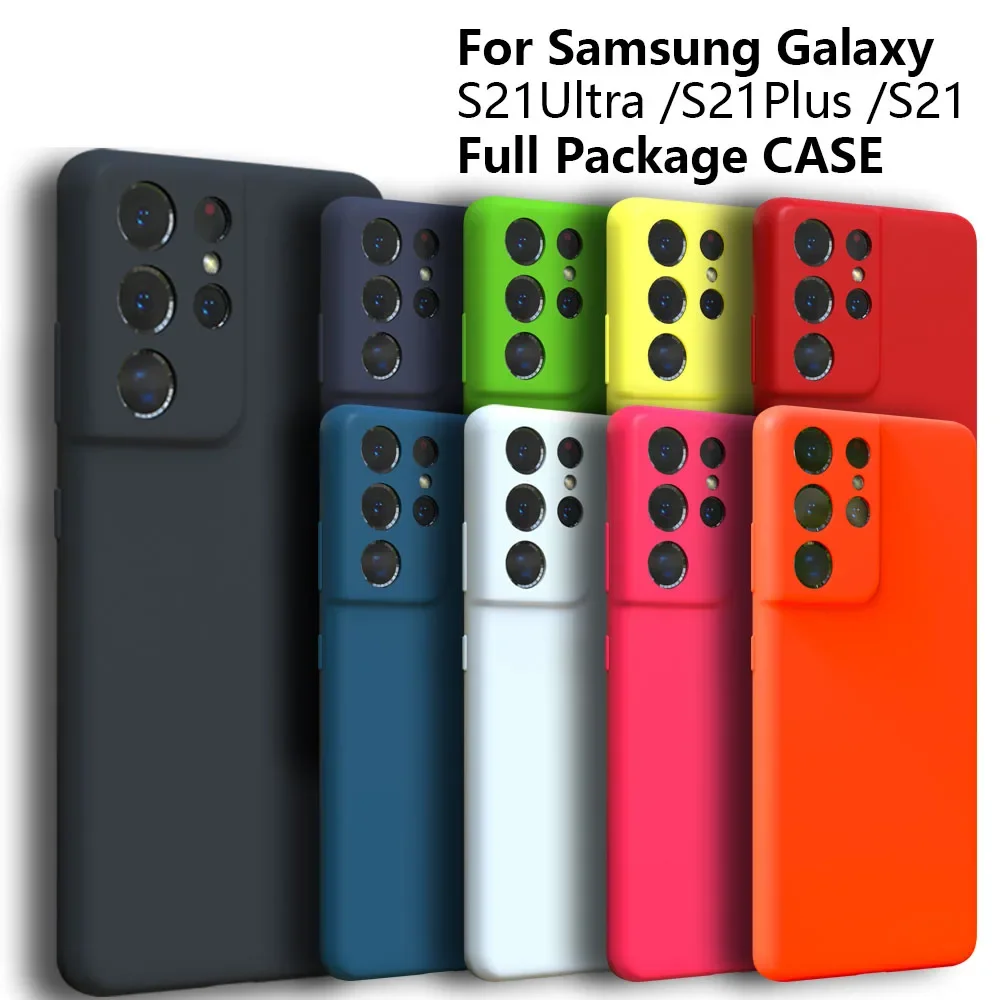 For Samsung Galaxy S21 S21 Plus S21 Ultra Case Silky Silicone Cover Soft-Touch Back Protective Housing For S22 S23 FE PLUS S21FE