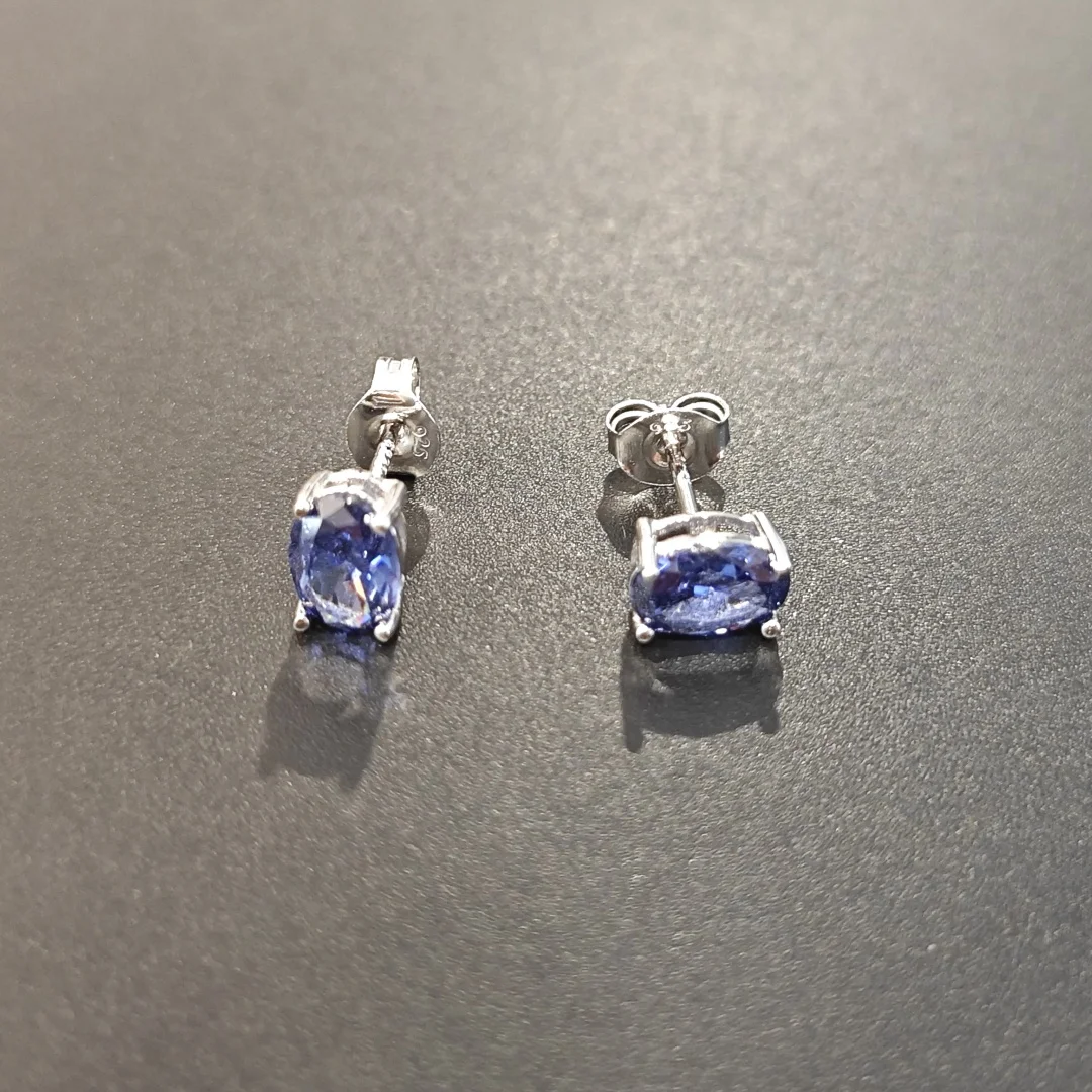 

Solid Silver 2.00ct Genuine Tanzanite Oval Cut Stud Earrings