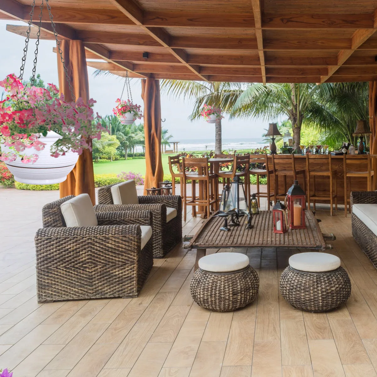 

1pc Hanging Flower Pot Resin Automatic Water-Absorbing Tray Wall Mount Basket For Indoor Plants Bedroom Bathroom Decor Light