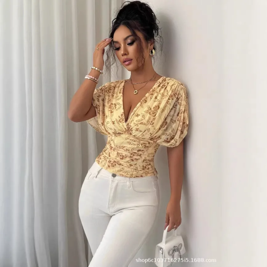 2026 New Women's Autumn Fashion Casual Loose Long-sleeve V-neck Floral Dress Summer Dresses 2026 Femme Beach Outfits Bandage