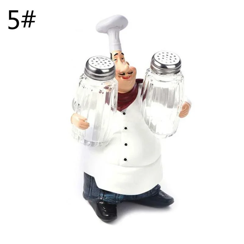 1Pc Retro Chef Model Ornament Resin Crafts Mini Chef Figurines White Top Hat Cooking Home Decor