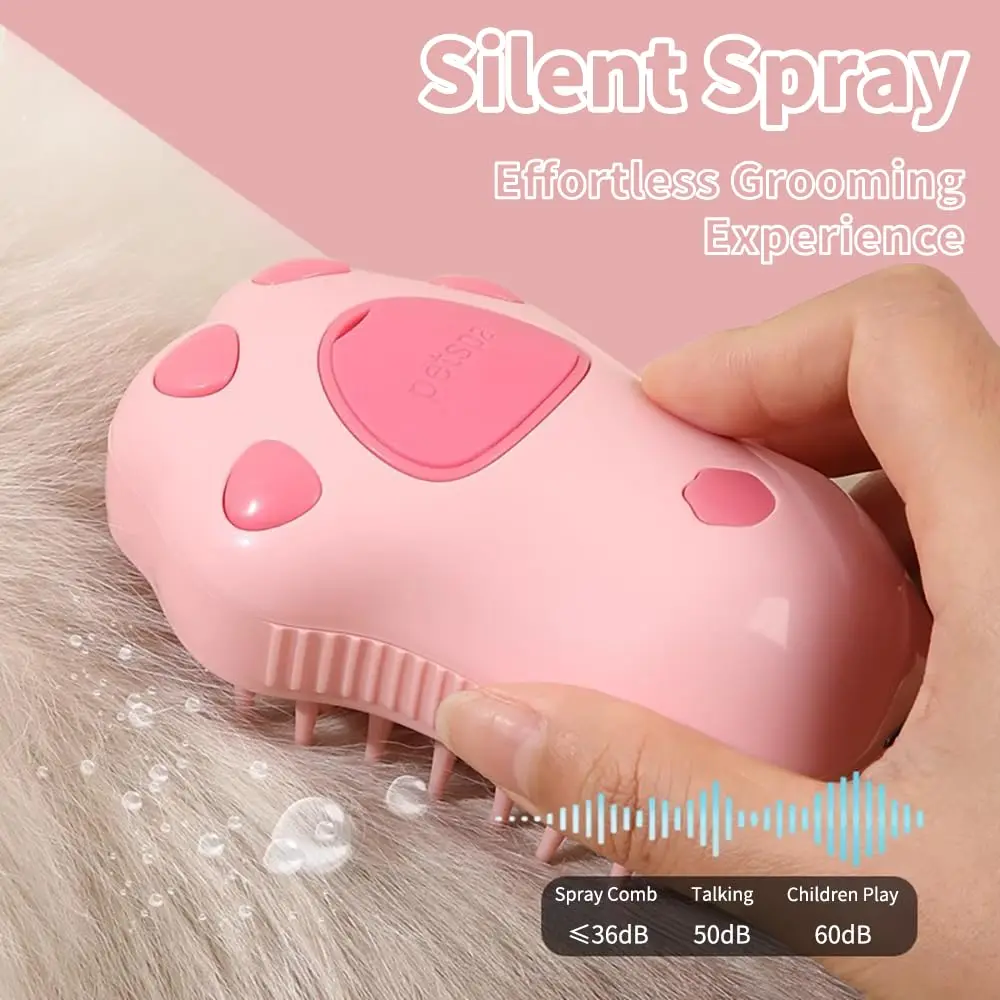 3 in 1 Cat Steam Brush Electric Cleaning Spray Pet Massage Comb Soft Silicone Dog Bath Hair Removal Brush Grooming Supplies