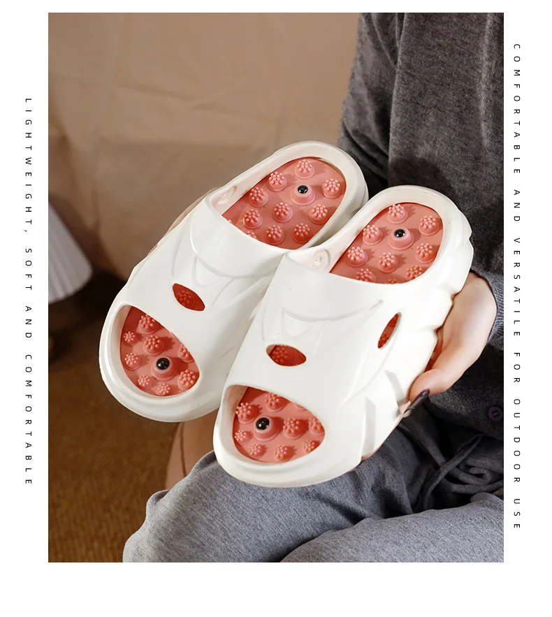 2026 Unisex Fußmassage-Slipper für Damen und Herren, Akupressur-Sandalen mit dicker Sohle und Hohldesign, Reflexzonen-Sandalen – Detail 12