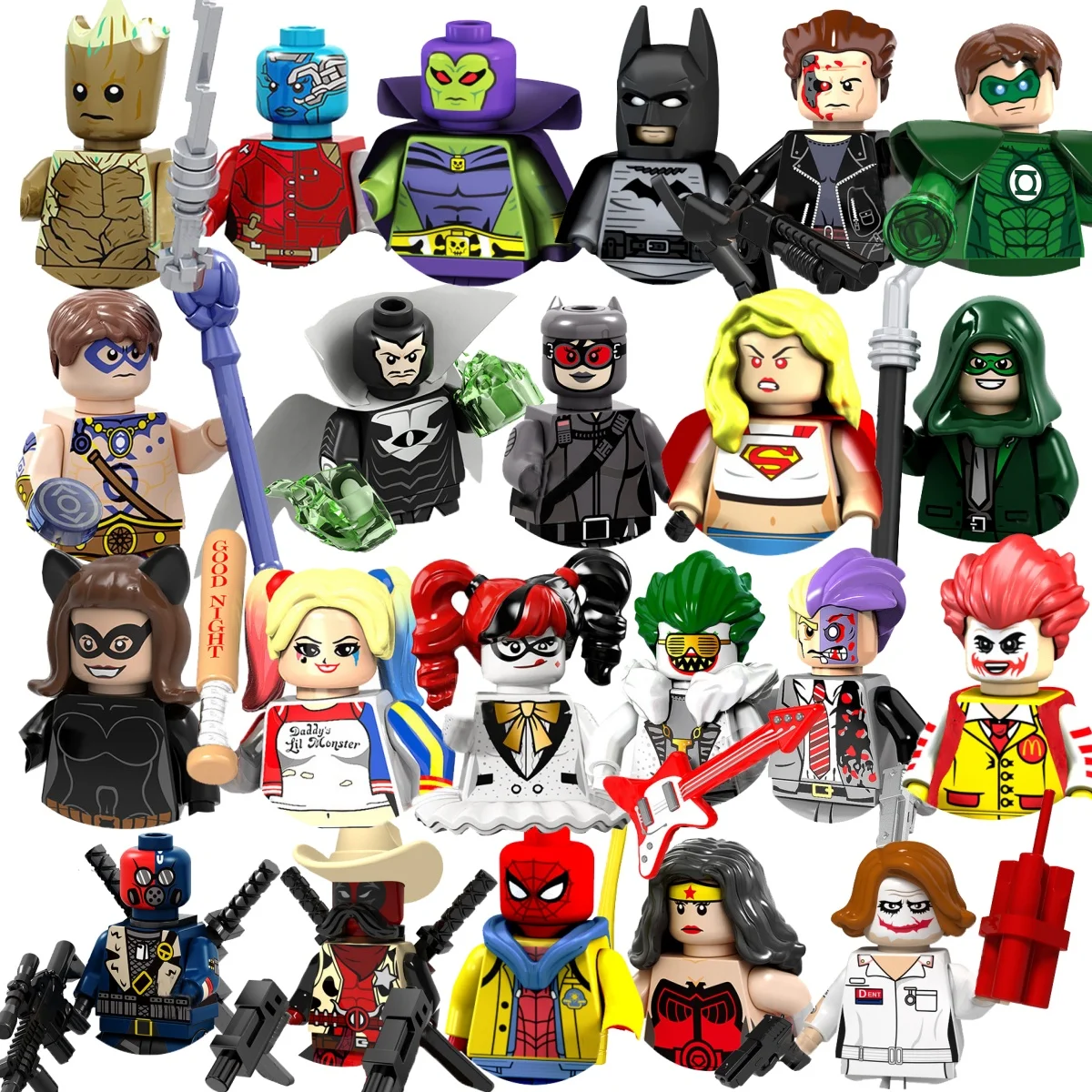 Marvel Brick Toys Mini building blocks Classic anime characters superhero Deadpool Joker children's party gift toys