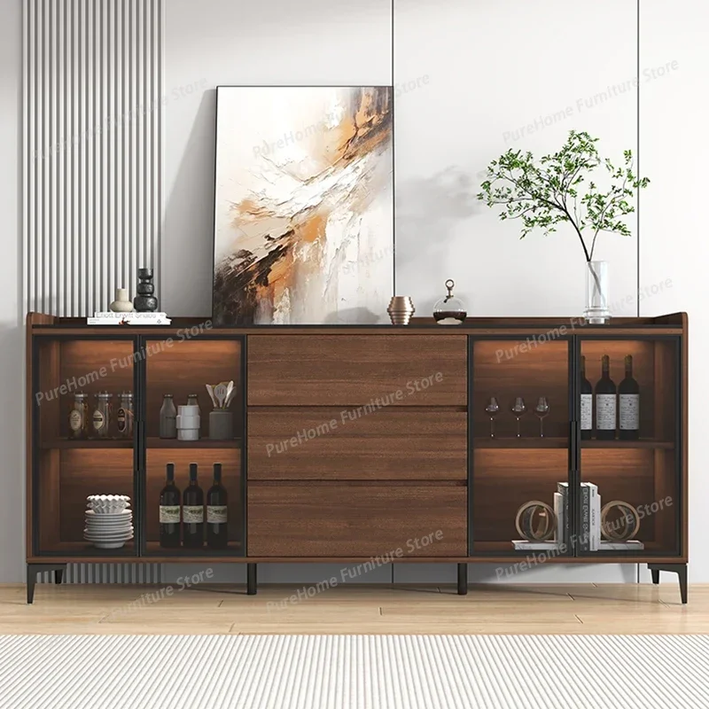 

Nordic Shelves Wine Cabinet Mobile Living Room Storage Luxury Bar Cabinet Wood Standing Decoration Estante Furniture for Room