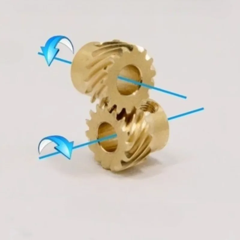 High-Precision 0.5M 45° Left-Hand Helical Gear & 90° Right-Angle Bevel Gear Set, Crossed Spiral Gears for Robotics