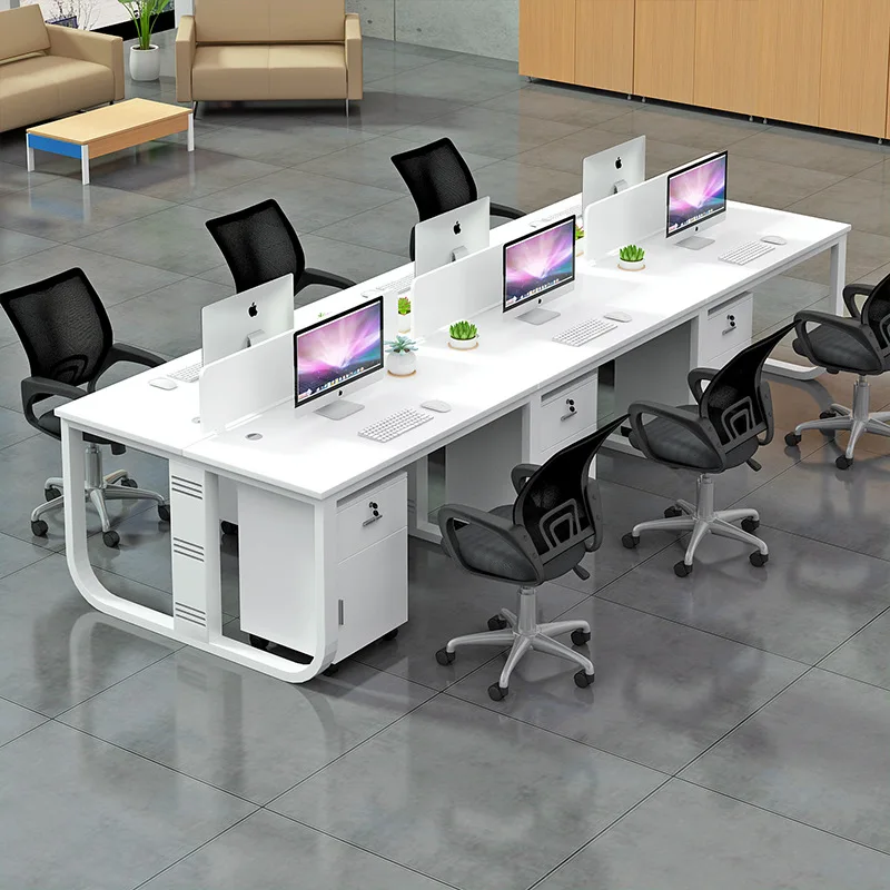 

Staff office desk and chair combination simple modern 4 four-person staff workstation computer desk office 6-person booth