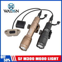 WADSN Tactical Surefir M600 M300 Airsoft Flashlight Scout Light modbutton switch Mlok Keymod Rifle White LED Hunting Lamp