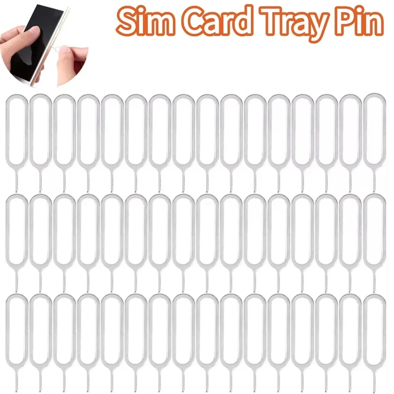 100pcs Anti-Lost Sim Card Key Tray Eject Pin Portable Removal Tool Accessories For iPhone Xiaomi Sim Card Opener Remover Needle