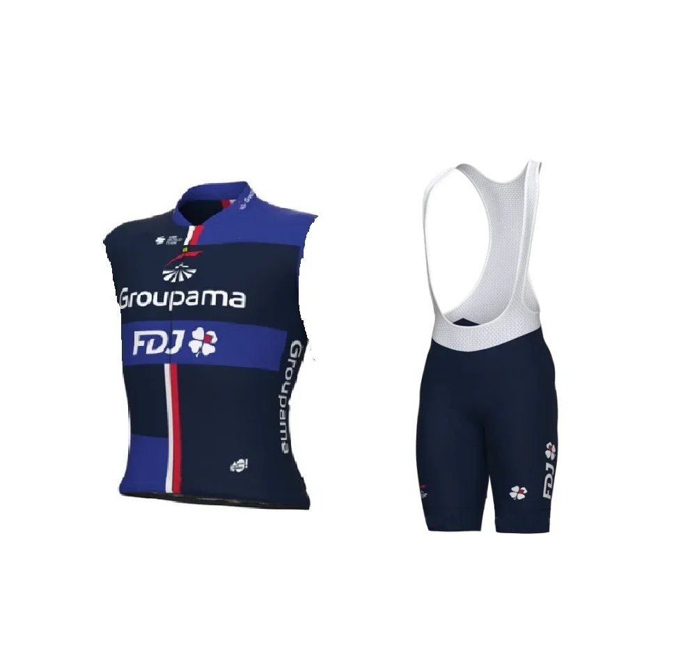 2023 GROUPAMA FDJ Team blue SLEEVELESS VEST CYCLING JERSEY SUMMER CYCLING WEAR ROPA CICLISMO+BIB SHORTS