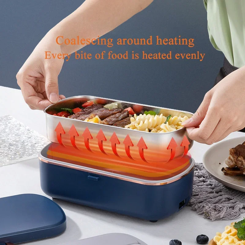 304 stainless steel electric lunch box，Water Free，Heated insulated lunch box can be plugged in for office workers and students