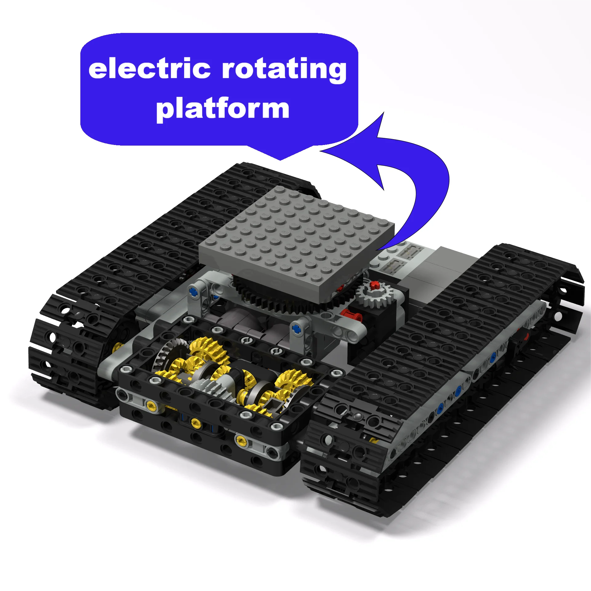 Tracked Chassis Gearbox Technical Building Block Parts MOC Tank Excavator Remote Control Steering System Gear Differential Brick