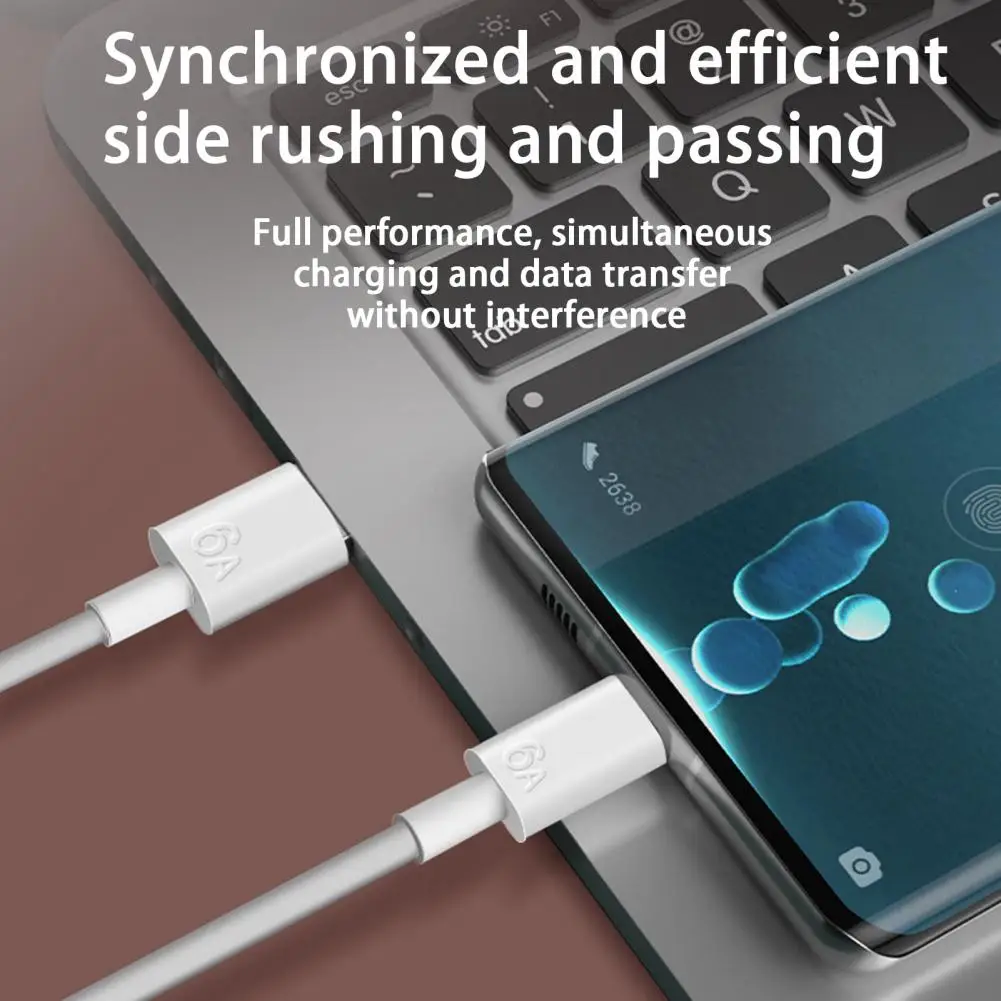 Data Line Fast Charging Stable Output Data Transmission 6A/66W Type-C Phone Charger Cable For Android For Huawei For Xiaomi
