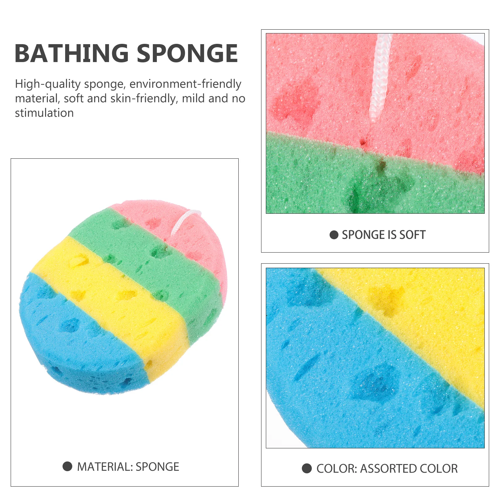 

4Pcs Sea Algae Bath Sponge Gentle Exfoliating Shower Scrubber for Smooth Skin Lightweight Travel-Friendly Body Cleaning Sponge