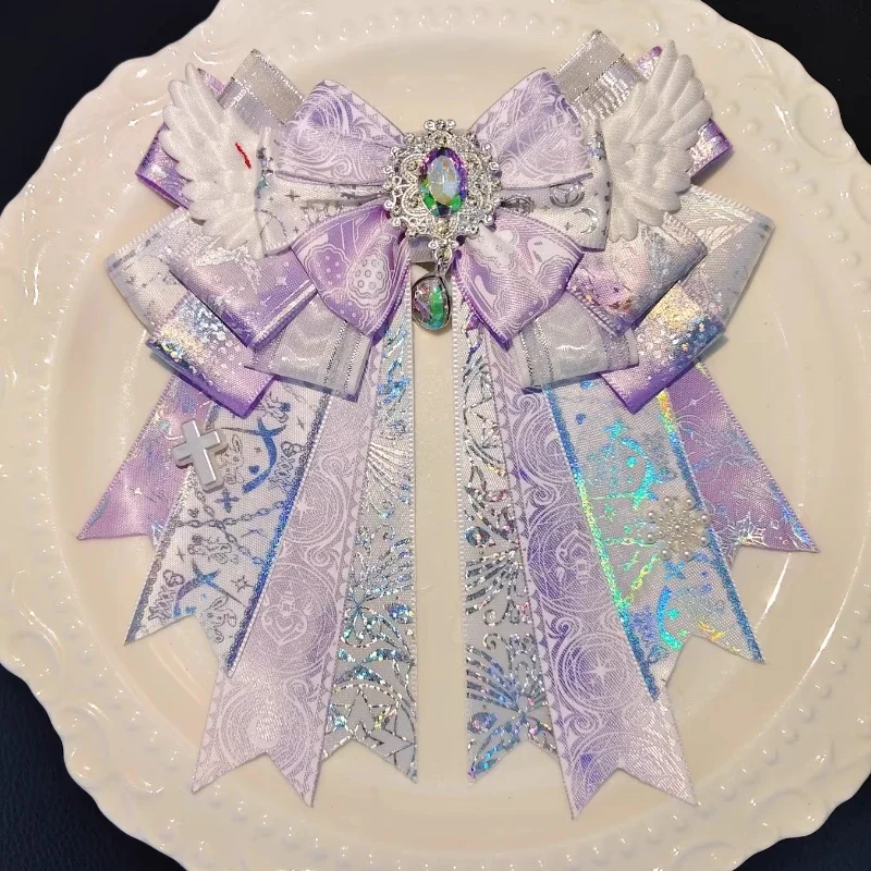 Original handgemachte Lolita Bowtie Wiege Engel Flügel Schleife Konzert Hand Licht Damen Anzug Hemd Kragen Blumen Zubehör Schmuck – Detail 12