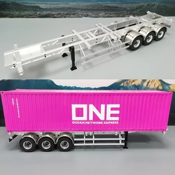 40 Feet Semi-trailer 1/14 RTR Metal Semi-trailer Trailer Container Chassis Frame Trailer Remote Control Car Model Toy