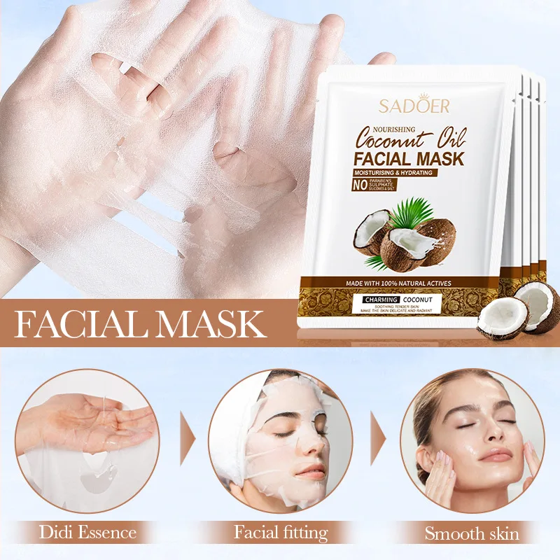 Mascarilla facial de coco, cuidado de la piel Facial, hidratante, reafirmante, nutritivo, productos para el cuidado de la piel